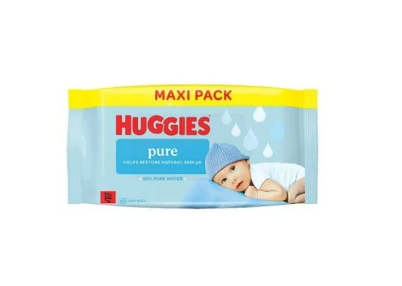 HUGGIES SERVETELE UMEDE 60BUC PURE 